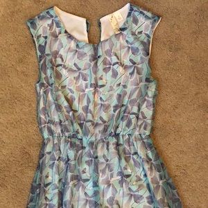 Light blue and navy blue flower dress